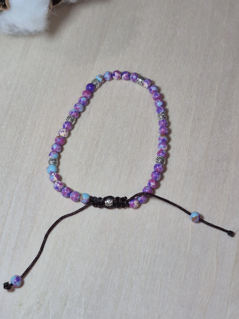 💜💜NEW💜💜 PRETTY!! Natural Galaxy Sea Sediment Stone Adjustable Bracelet
